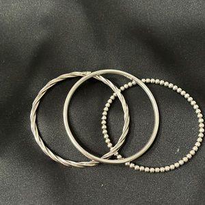 Inspiranza Designs Sterling Silver 3 set Bangle Bracelets